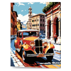 KIT PAINT BY NUMBERS CON BASTIDOR VIBRA RETRO 40X50